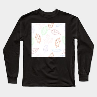 Leaves Pattern - Bold Outlines Long Sleeve T-Shirt